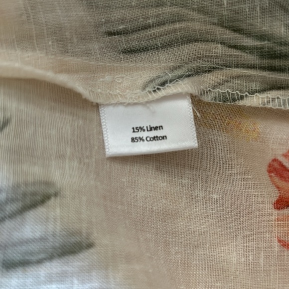 Christine Alcalay Linen Tropical Floral Print Sleeveless Tent Dress Designer M - Picture 7 of 7